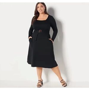 NWOT Girls With Curves Belted Ponte Dress 1X